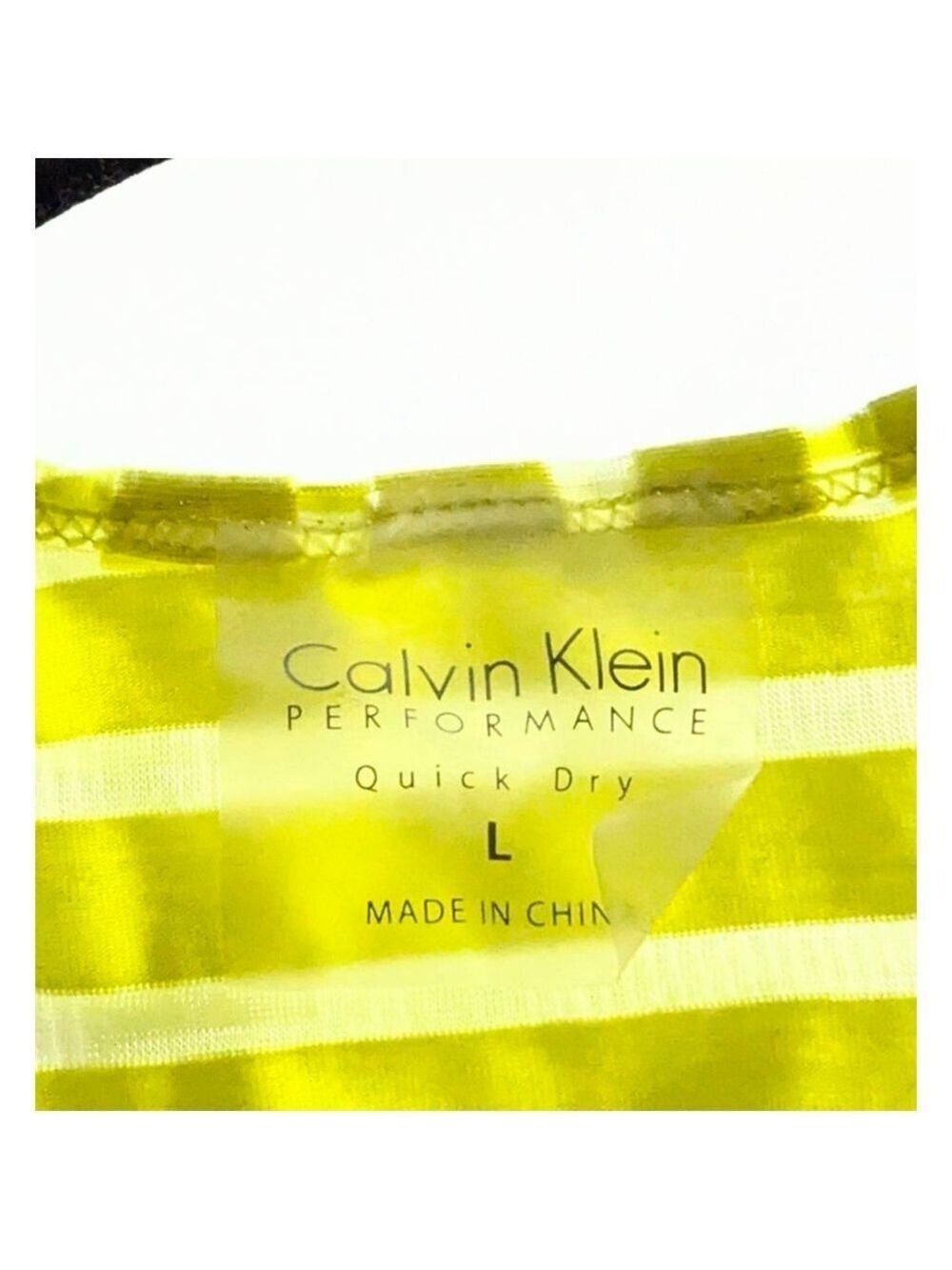 Calvin Klein Performance Neon Yellow Racerback Tank Large - Picture 3 of 3
